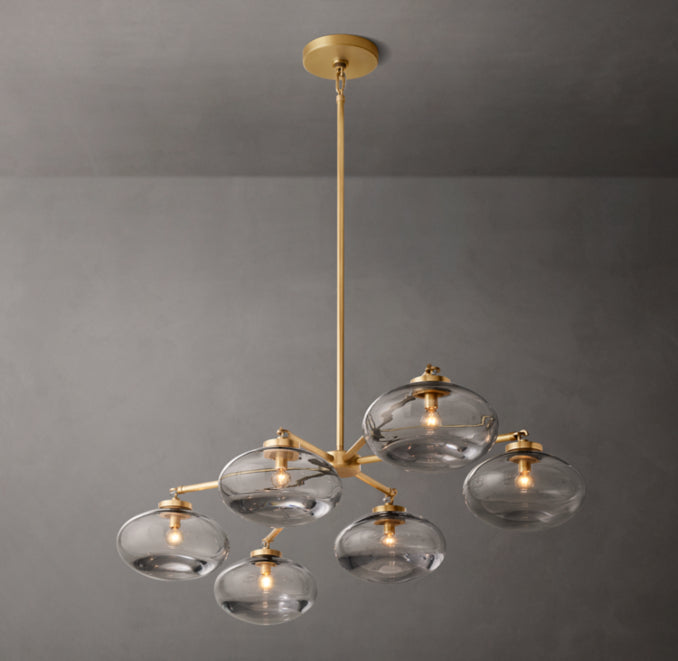 Sculptural Cabrette Clear Glass Mobile Linear Chandelier — view 3