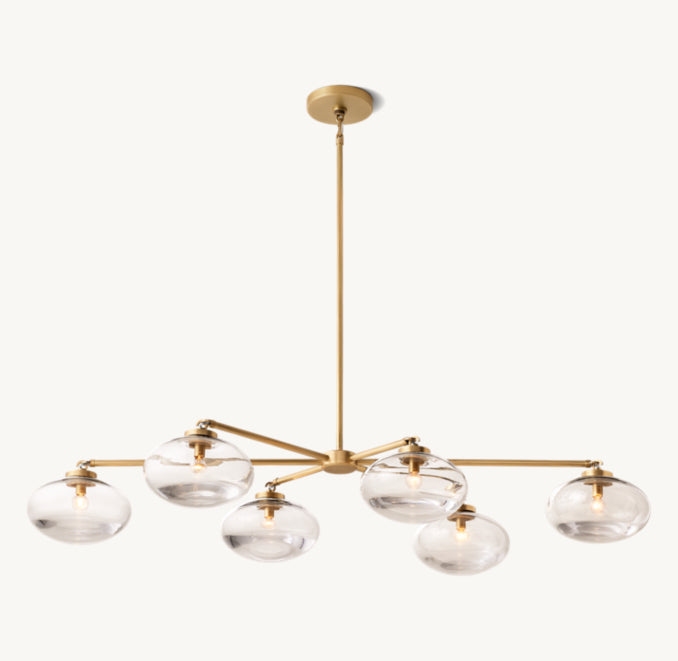 Sculptural Cabrette Clear Glass Mobile Linear Chandelier — view 4