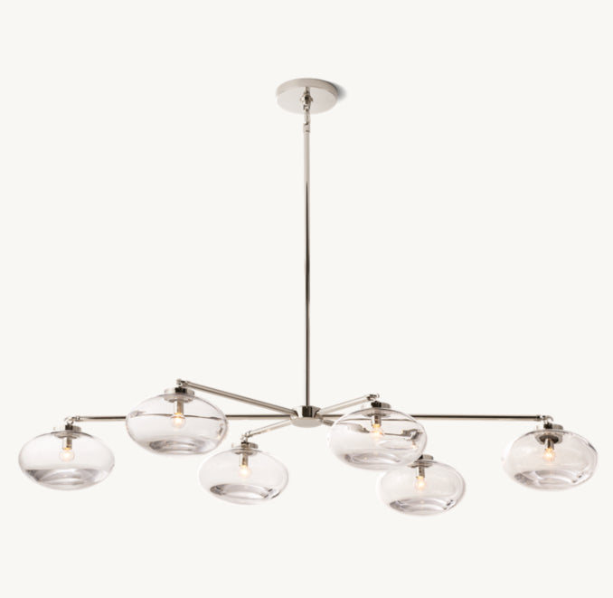 Sculptural Cabrette Clear Glass Mobile Linear Chandelier — view 2