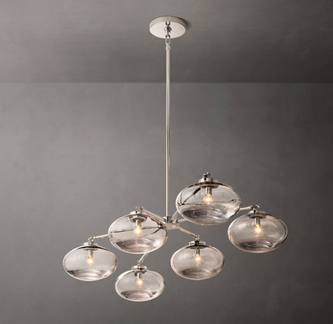 Sculptural Cabrette Clear Glass Mobile Linear Chandelier — view 3