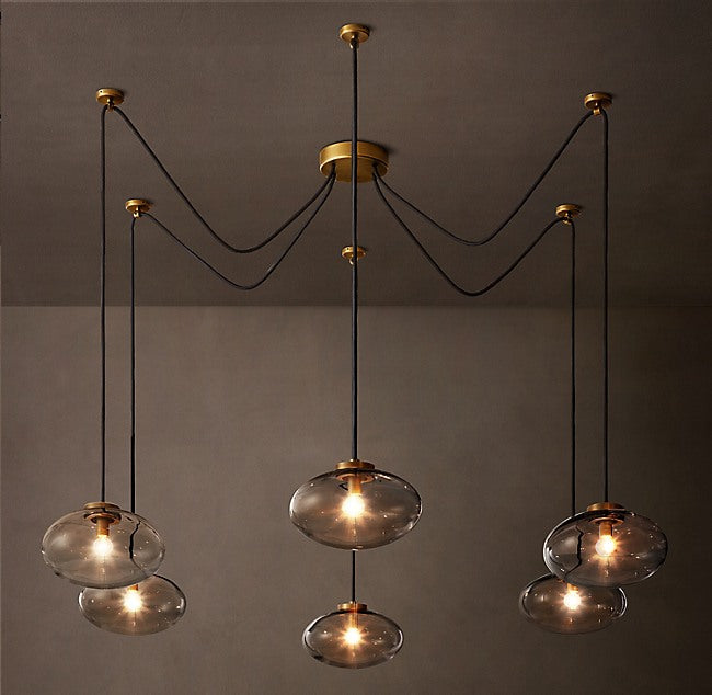 Sculptural Cabrette Clear Glass Suspended Chandelier — view 1