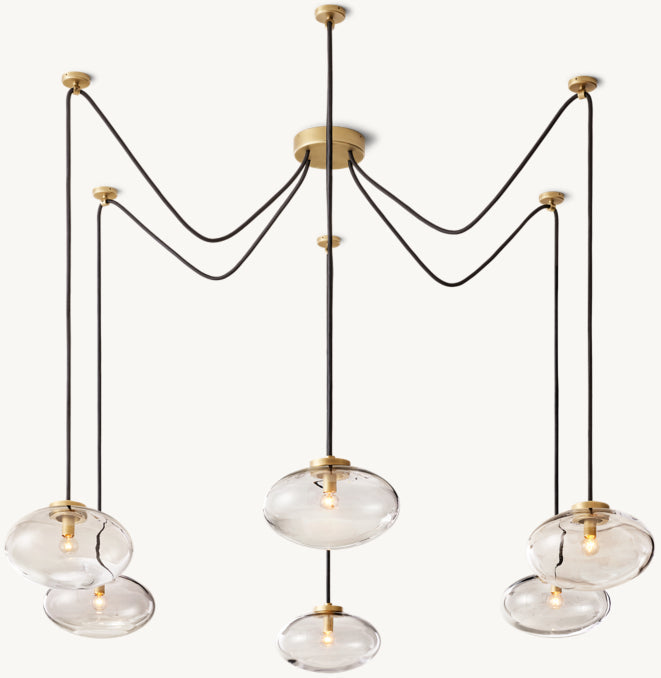 Sculptural Cabrette Clear Glass Suspended Chandelier — view 2