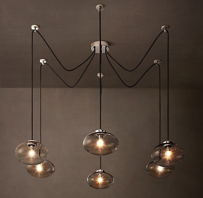 Sculptural Cabrette Clear Glass Suspended Chandelier — view 1