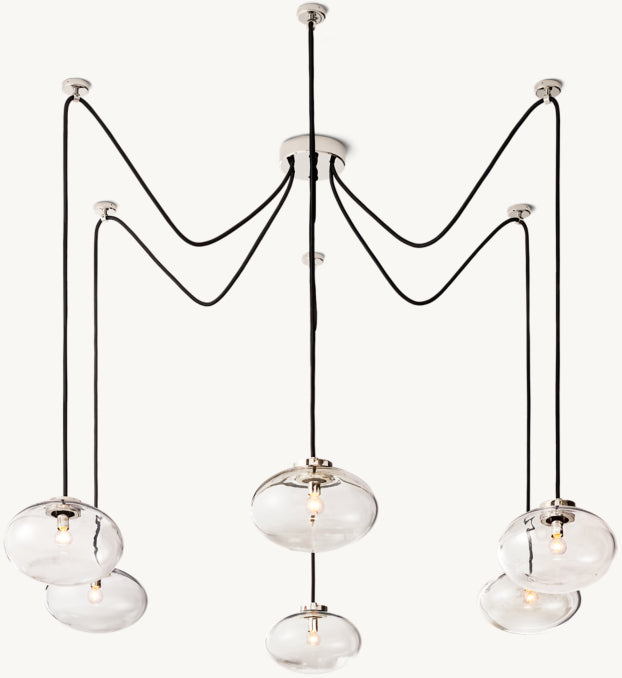 Sculptural Cabrette Clear Glass Suspended Chandelier — view 2