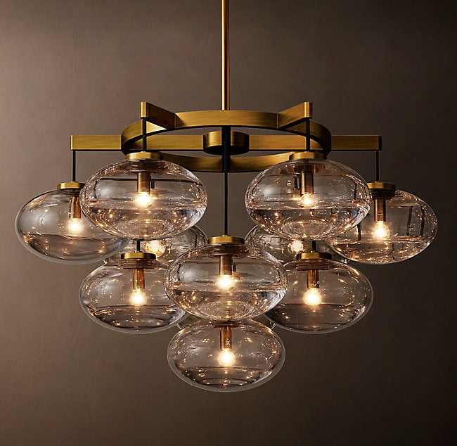 Sculptural Cabrette Clear Glass Round Chandelier — view 2