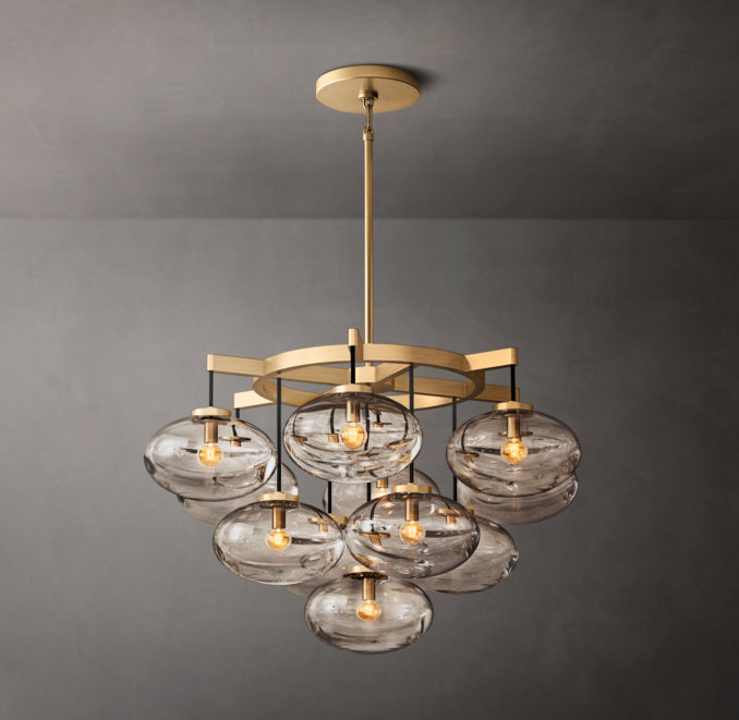 Sculptural Cabrette Clear Glass Round Chandelier — view 3