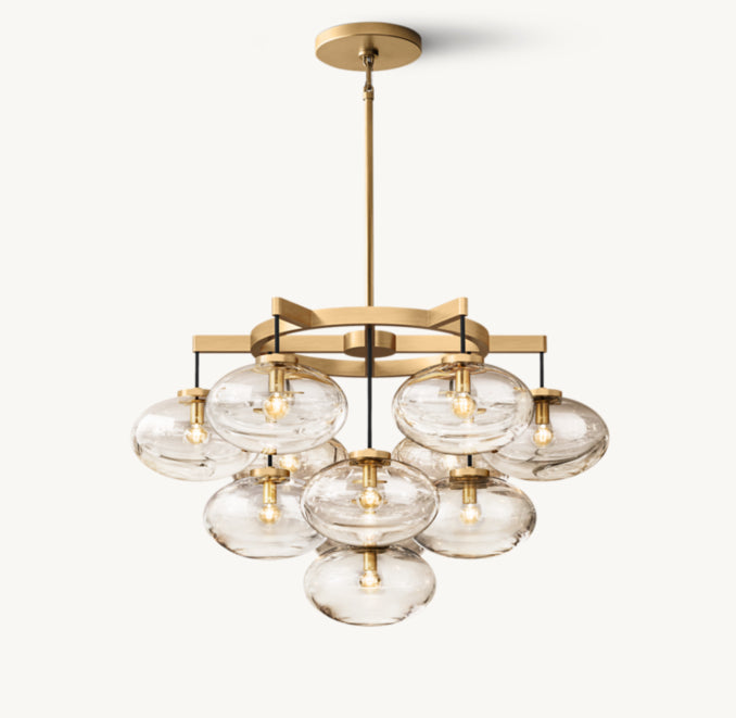 Sculptural Cabrette Clear Glass Round Chandelier — view 4