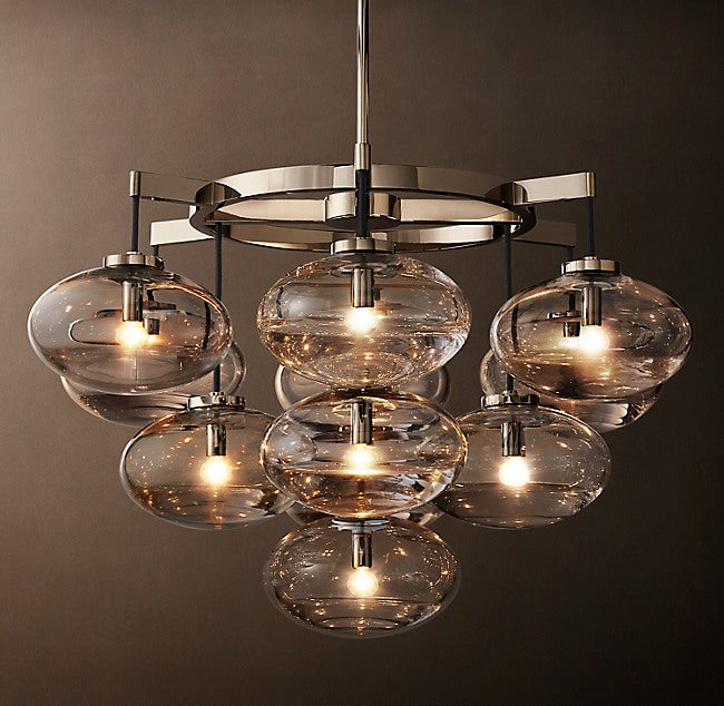 Sculptural Cabrette Clear Glass Round Chandelier — view 2
