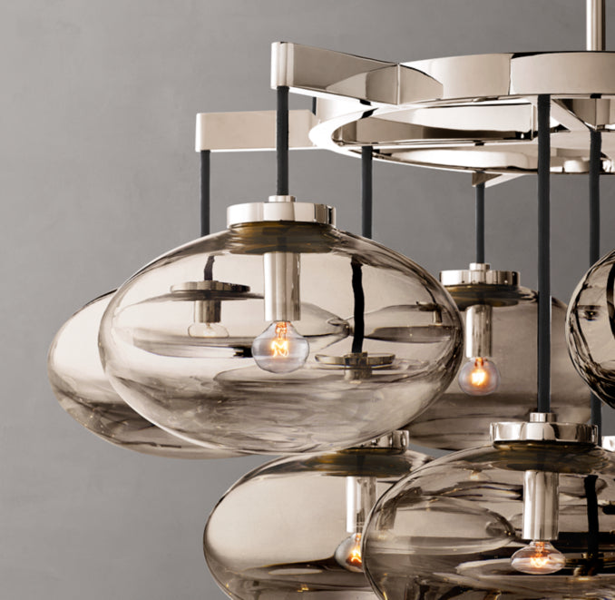 Sculptural Cabrette Clear Glass Round Chandelier — view 3