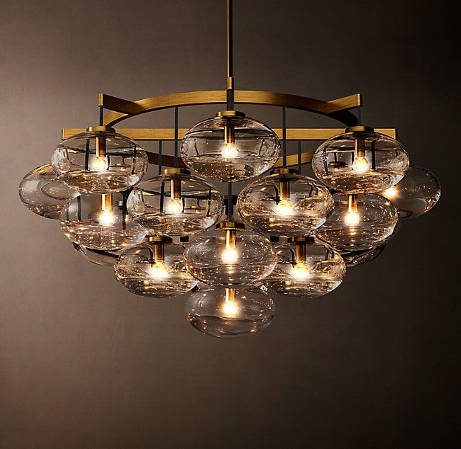 Sculptural Cabrette Clear Glass Round Chandelier — view 2