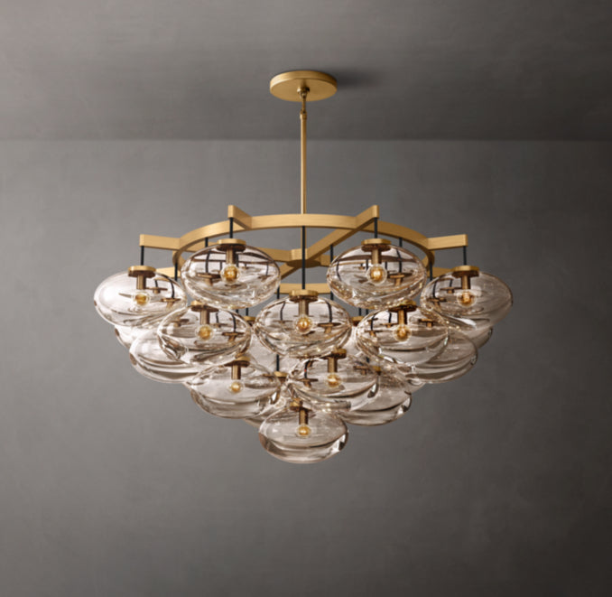 Sculptural Cabrette Clear Glass Round Chandelier — view 3