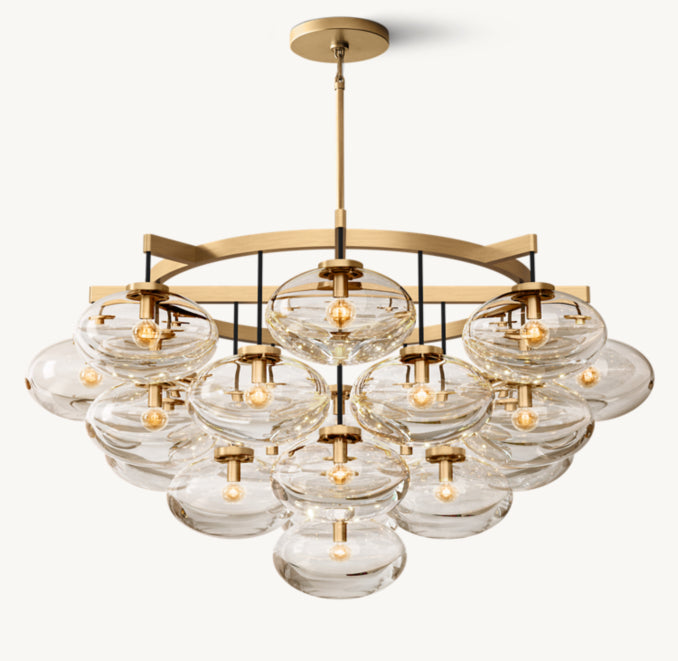 Sculptural Cabrette Clear Glass Round Chandelier — view 4