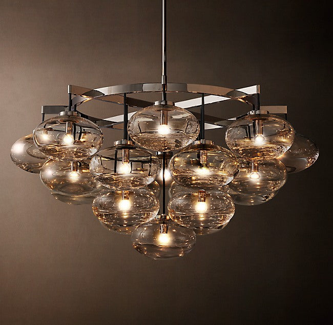 Sculptural Cabrette Clear Glass Round Chandelier — view 2
