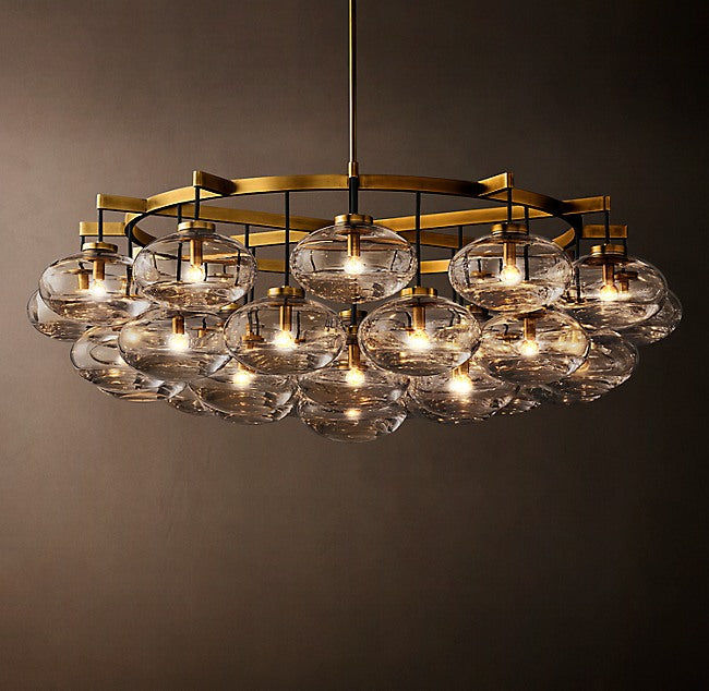 Sculptural Cabrette Clear Glass Round Chandelier — view 2