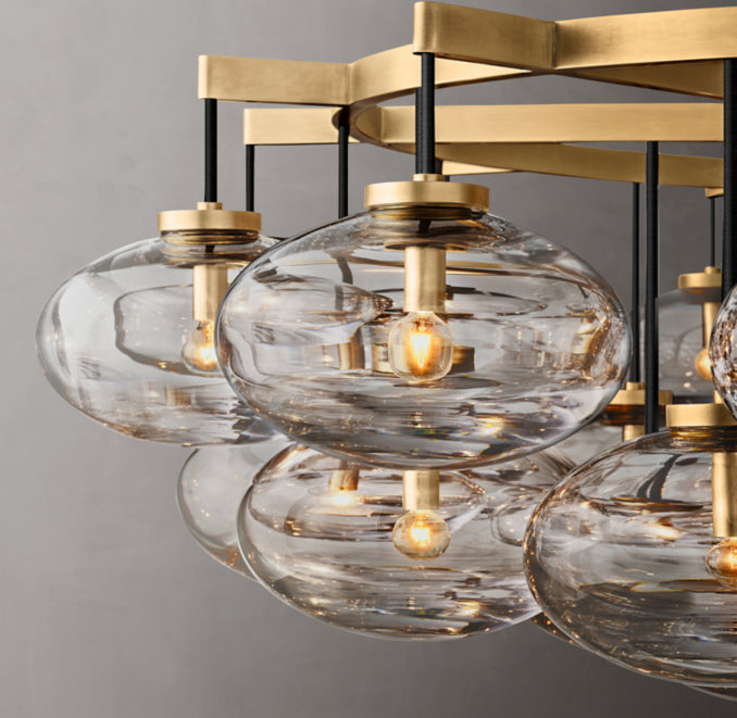 Sculptural Cabrette Clear Glass Round Chandelier — view 3