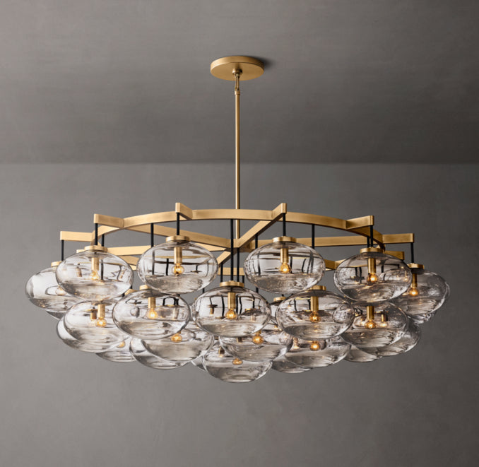 Sculptural Cabrette Clear Glass Round Chandelier — view 4