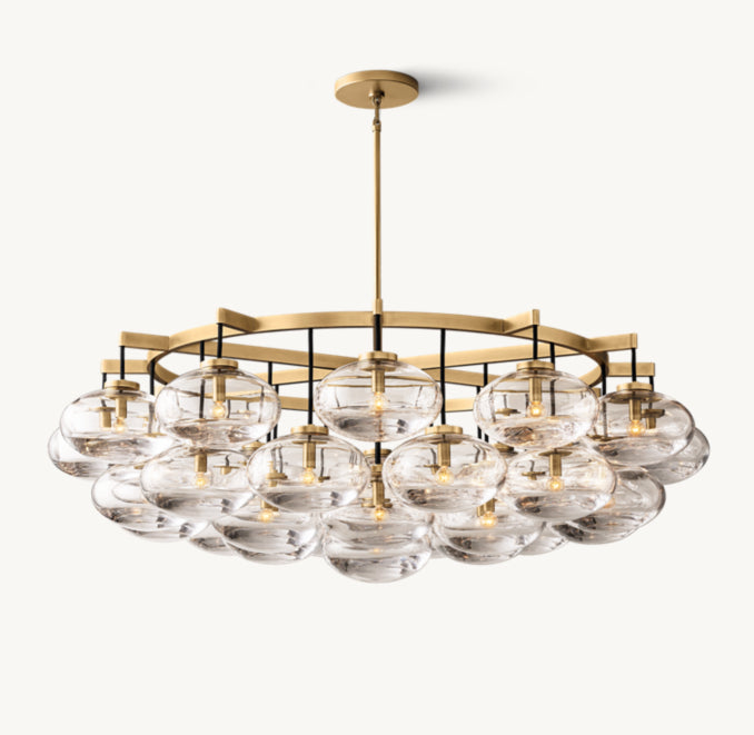 Sculptural Cabrette Clear Glass Round Chandelier — view 5