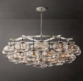 Sculptural Cabrette Clear Glass Round Chandelier — view 1
