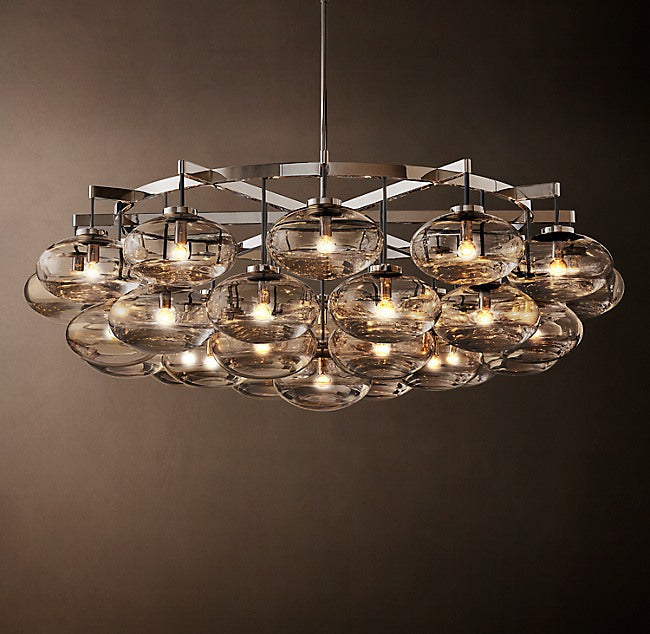 Sculptural Cabrette Clear Glass Round Chandelier — view 2
