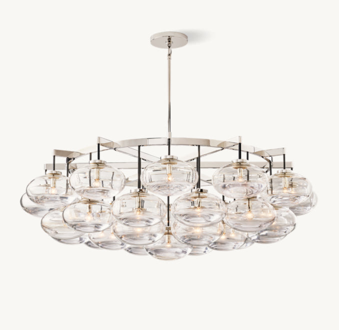 Sculptural Cabrette Clear Glass Round Chandelier — view 5