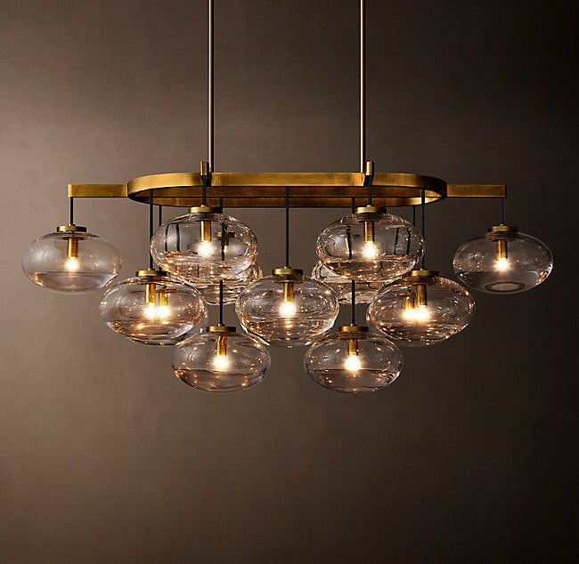 Sculptural Cabrette Clear Glass Linear Chandelier — view 2