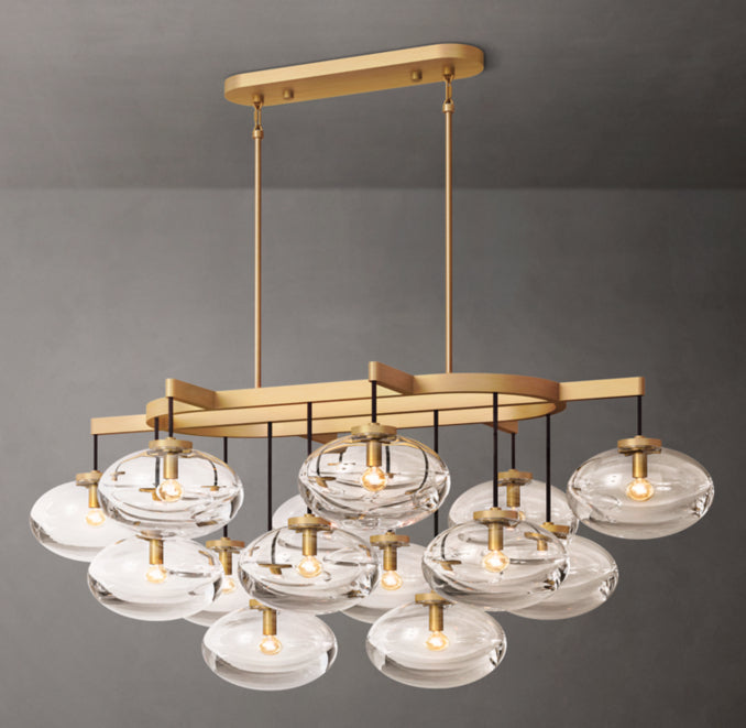 Sculptural Cabrette Clear Glass Linear Chandelier — view 3