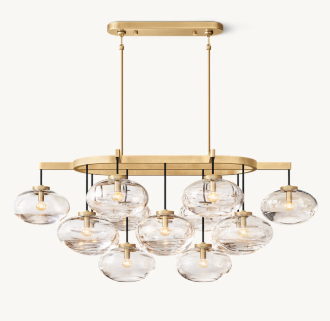 Sculptural Cabrette Clear Glass Linear Chandelier — view 4