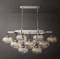 Sculptural Cabrette Clear Glass Linear Chandelier — view 1