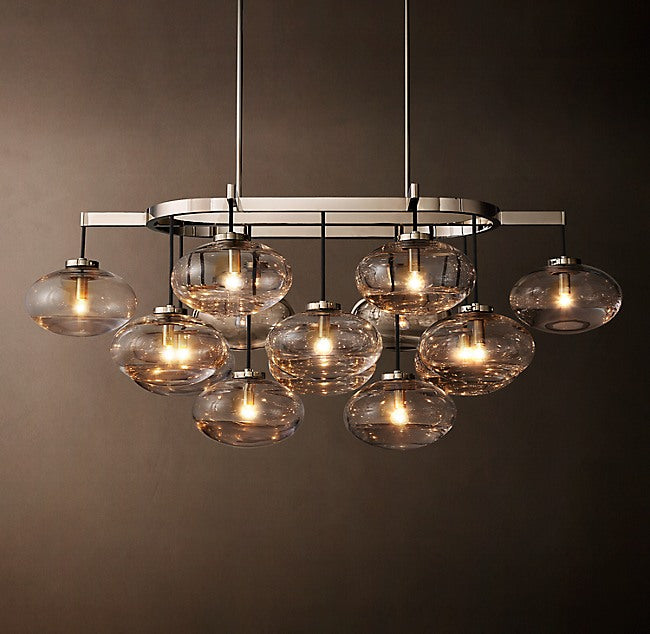 Sculptural Cabrette Clear Glass Linear Chandelier — view 2