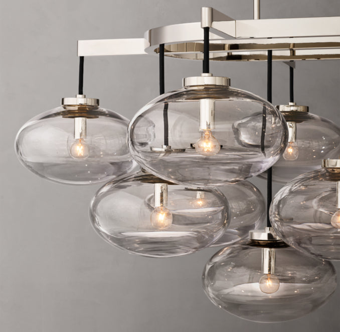 Sculptural Cabrette Clear Glass Linear Chandelier — view 3