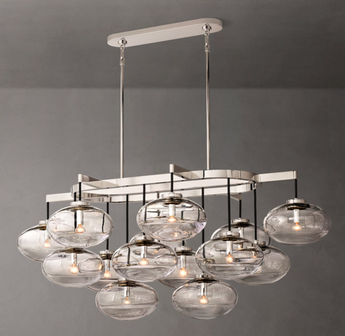 Sculptural Cabrette Clear Glass Linear Chandelier — view 4