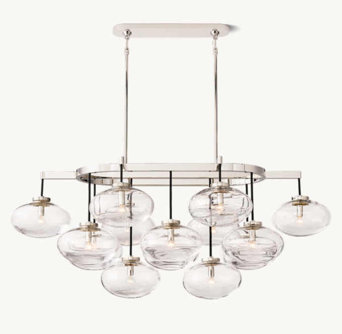 Sculptural Cabrette Clear Glass Linear Chandelier — view 5