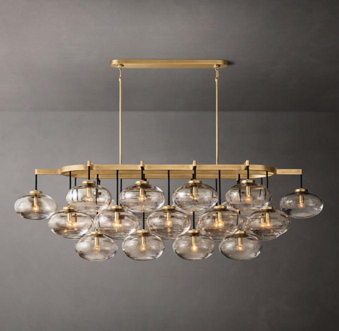 Sculptural Cabrette Clear Glass Linear Chandelier — view 2