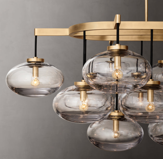 Sculptural Cabrette Clear Glass Linear Chandelier — view 3