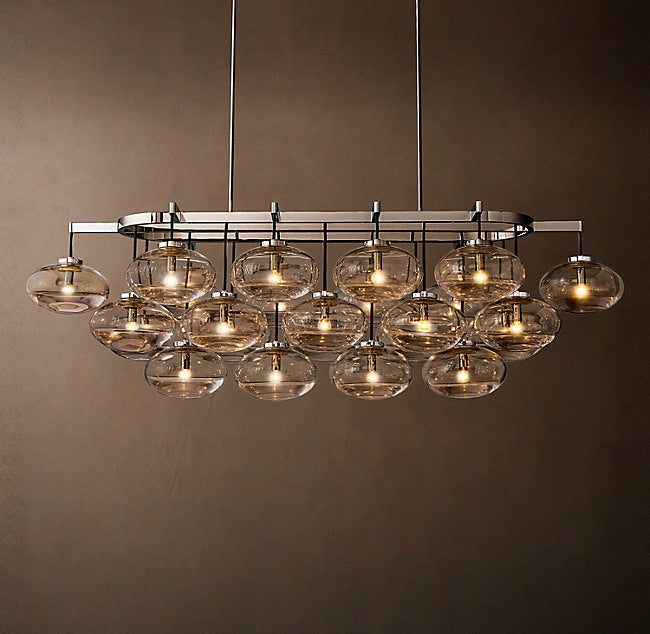 Sculptural Cabrette Clear Glass Linear Chandelier — view 1