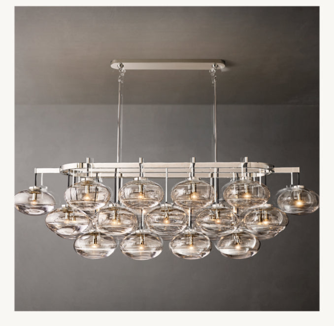 Sculptural Cabrette Clear Glass Linear Chandelier — view 2