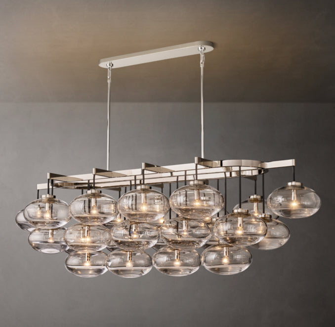 Sculptural Cabrette Clear Glass Linear Chandelier — view 3
