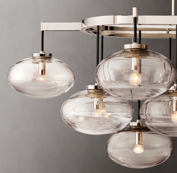 Sculptural Cabrette Clear Glass Linear Chandelier — view 4