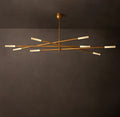 Sculptural Rousseau 8-Light Mobile Etched Rod Chandelier — view 1