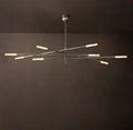 Sculptural Rousseau 8-Light Mobile Etched Rod Chandelier — view 1