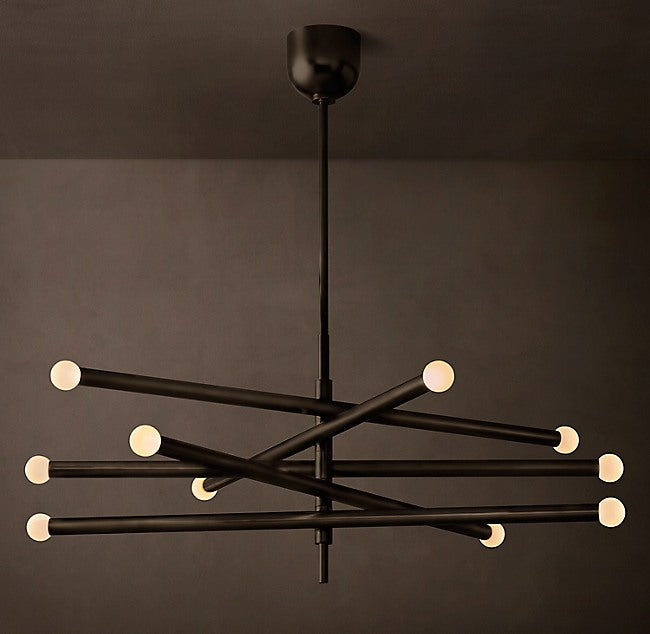 Sculptural Rousseau 10-Light Mobile Orb Chandelier — view 1