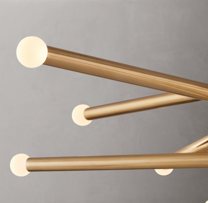 Sculptural Rousseau 10-Light Mobile Etched Rod Chandelier — view 3