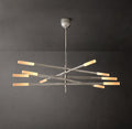 Sculptural Rousseau 10-Light Mobile Etched Rod Chandelier — view 1