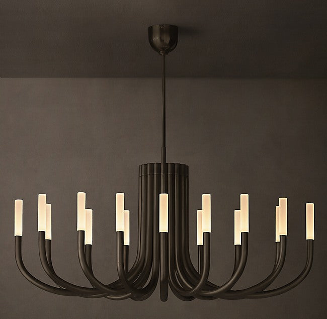 Sculptural Rousseau Oval Chandelier — view 1
