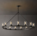 Artisan Ondra Round Clear Glass Chandelier – 48" Iron — view 1