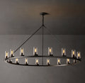 Artisan Ondra Round Clear Glass Chandelier – 60" Iron — view 1