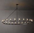 Artisan Ondra Round Clear Glass Chandelier – 72" Iron — view 1