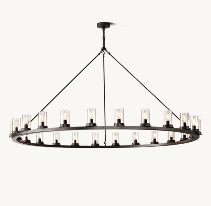 Artisan Ondra Round Clear Glass Chandelier – 72" Iron — view 3
