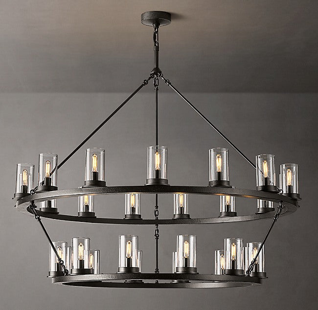 Artisan Ondra Round Two-Tier Clear Glass Chandelier — view 2