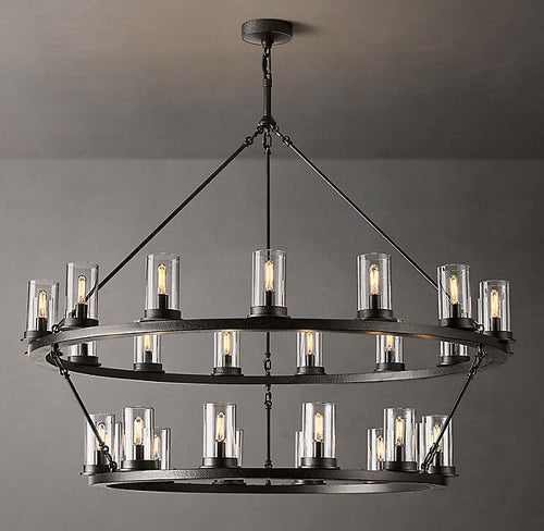 Artisan Ondra Round Two-Tier Clear Glass Chandelier — view 2